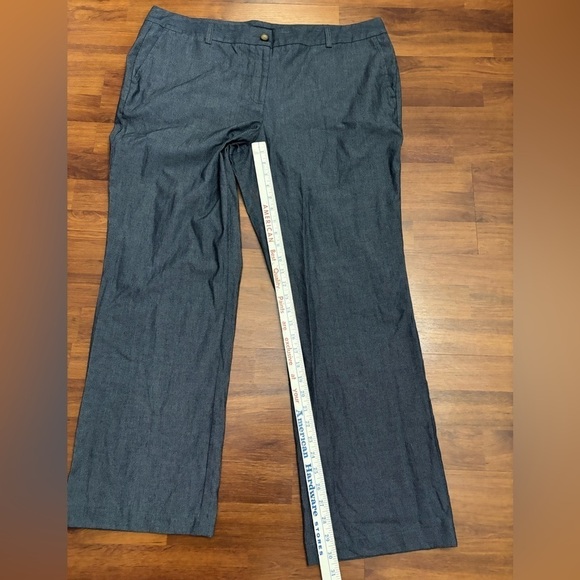 Lands End Fit 2 Pinstriped Trousers Navy Blue Pockets Dress Pants Size 18 NWOT - Picture 9 of 11